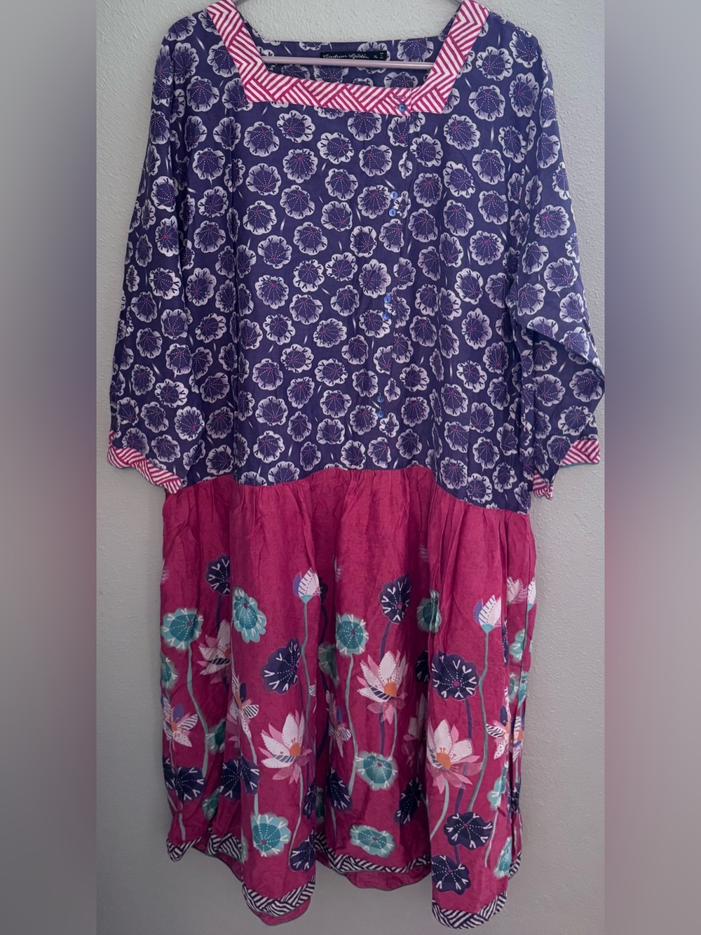 Gudrun Sjoden Floral Maxi Dress in Purple and Pink